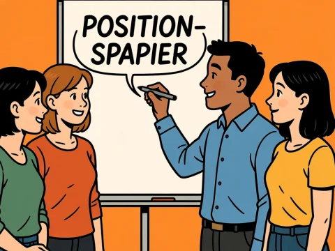 Group Collaborating on Position Paper