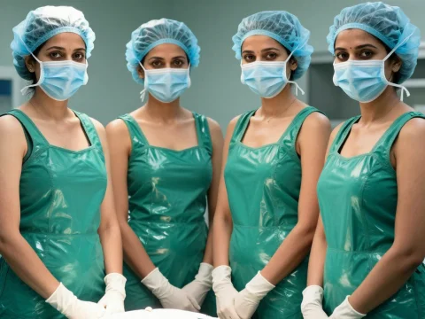 Group of Female Surgeons in Operating Room