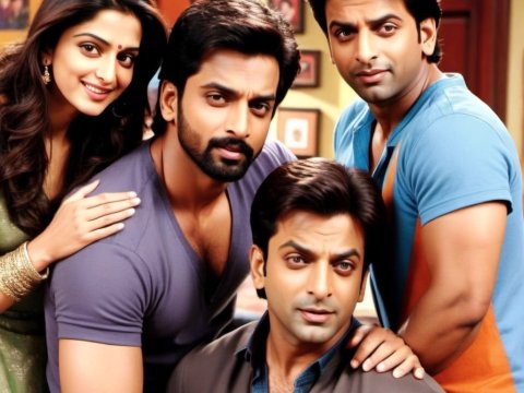 Group Portrait of Four South Asian Adults in Casual Setting