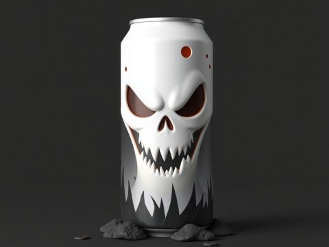 Halloween Skull Design on Beverage Can