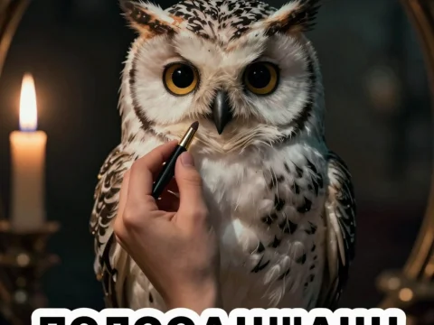 Hand Applying Makeup to a Realistic Owl by Candlelight