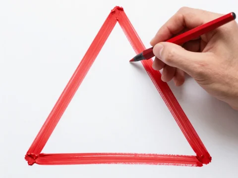 Hand Drawing a Red Triangle with Stylus