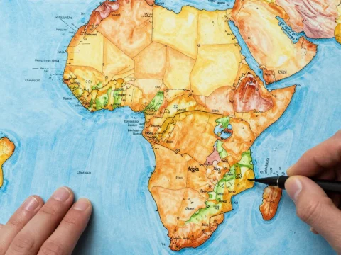 Hand-Painted Historical Map of Africa