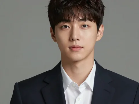 Handsome Korean Man in Formal Suit Portrait