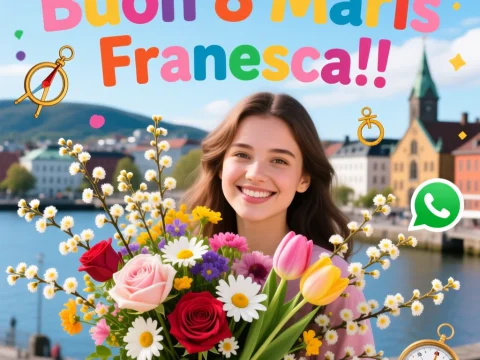Happy 8 March Celebration with Flowers for Francesca