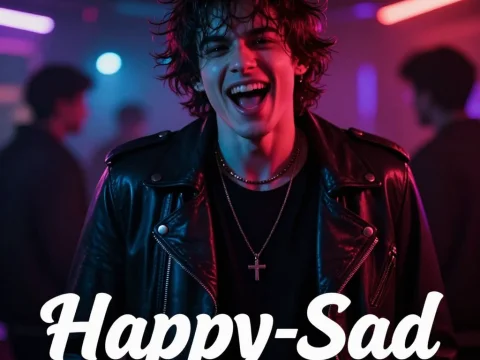 Happy-Sad Pop Rock Vibe with Neon Lighting