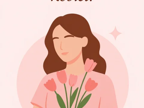 Happy Women's Day Greeting with Tulips