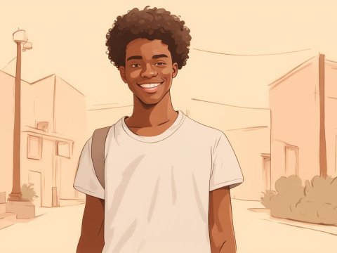 Happy Young Hipster Smiling Outdoors