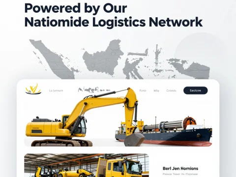 Heavy Equipment Logistics Network with Excavator and Transport Truck