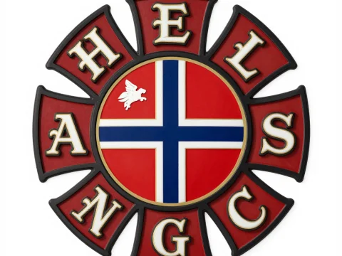 Hells Angels MC Norway Emblem with Norwegian Flag