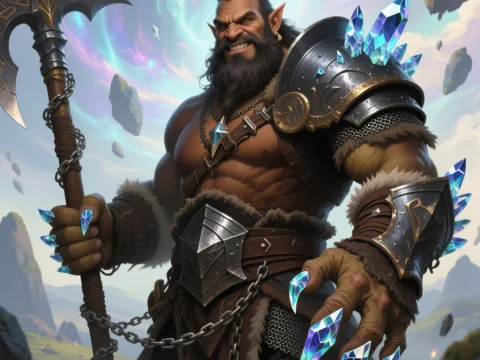 Herdazian Warrior with Crystalline Armor and Weapon