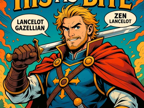 Heroic Warrior Lancelot Gazellian in Comic Style