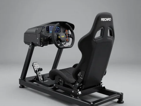 High-End Racing Simulator Setup with Recaro Seat
