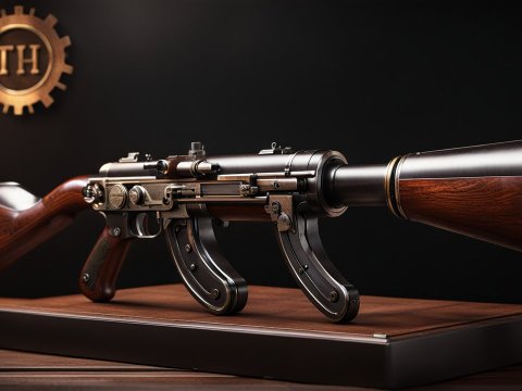 High-End Steampunk Styled Rifle with Dual Magazines