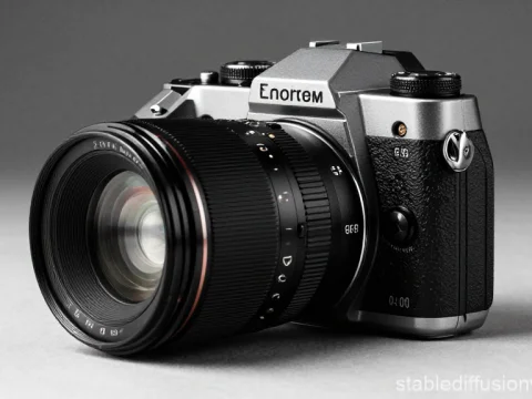 High-Quality Retro Camera on Gray Background