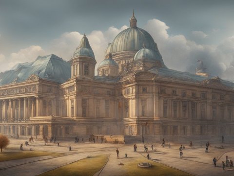 Historic Grand Palace with Dome and Columns