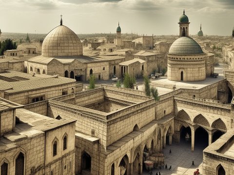 Historic View of an Ancient Middle Eastern Cityscape
