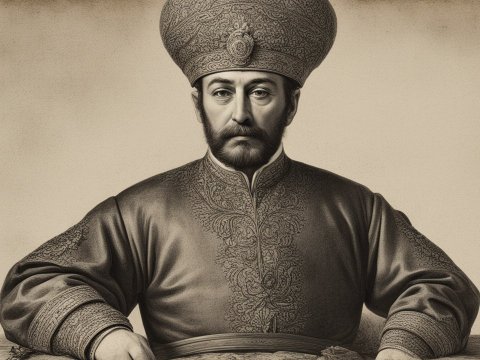 Historical Portrait of a Nobleman in Traditional Attire