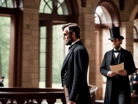 Historical Scene with Two Men in 19th Century Attire