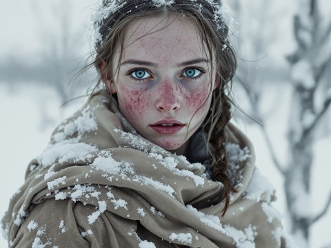 Hyper Detailed Cinematic Winter Portrait of a Young Woman