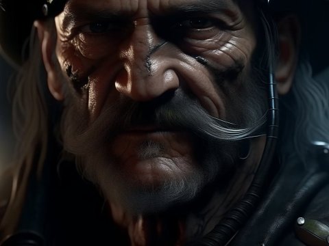 Hyper-Realistic Portrait of a Rugged Man with Mustache