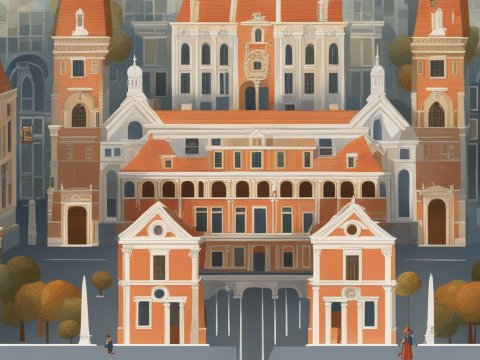 Hyperdetailed Illustration of Ancient Amsterdam Architecture