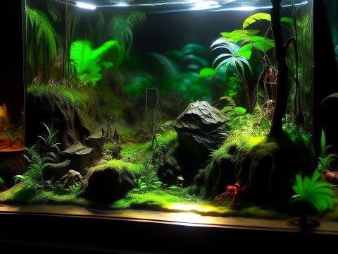 Hyperrealistic Epic Jungle Diorama in Glass Case