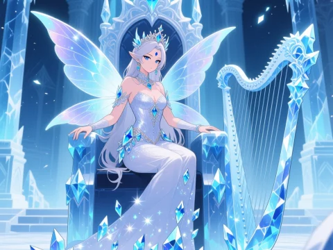 Ice Fairy Queen on Crystal Throne