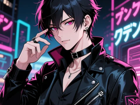 Ikemen Jandere in Neon City Night