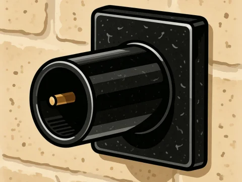 Illustration of a Black Wall-Mounted Knob