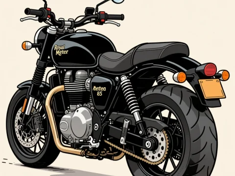 Illustration of a Classic Royal Meter Motorcycle
