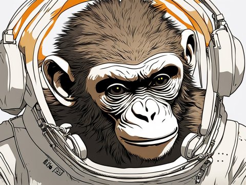 Illustration of a Monkey in an Astronaut Suit