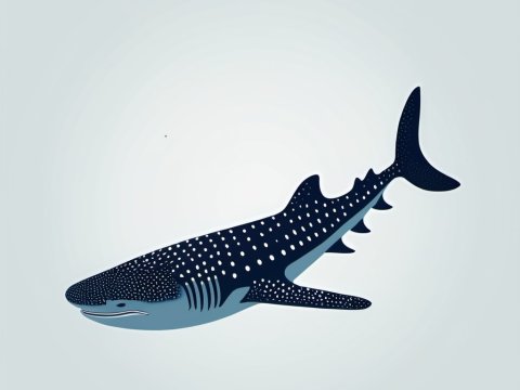 Illustration of a Whale Shark with White Spots