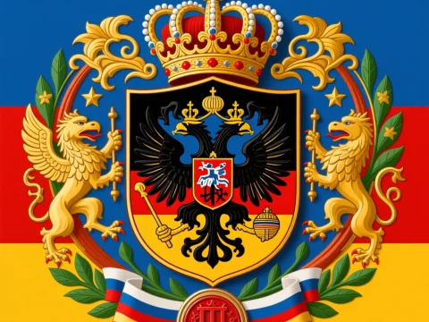 Imperial Coat of Arms with Crown and Heraldic Lions