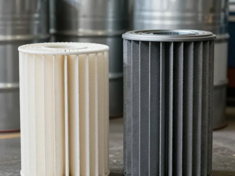 Industrial Air Filter Cartridges in Workshop