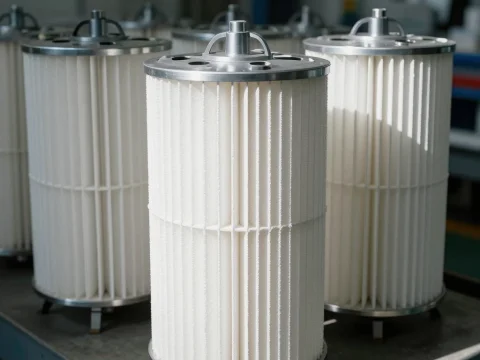Industrial Air Filter Close-Up in Factory Setting