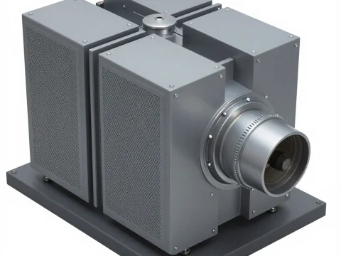 Industrial Doubly Fed Induction Generator in Gray Metal