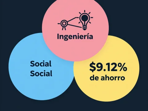 Interwoven Circles Representing Engineering, Social, and Savings Concepts