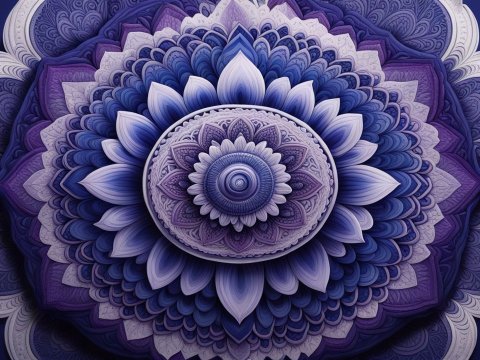 Intricate Blue and Purple Mandala Design