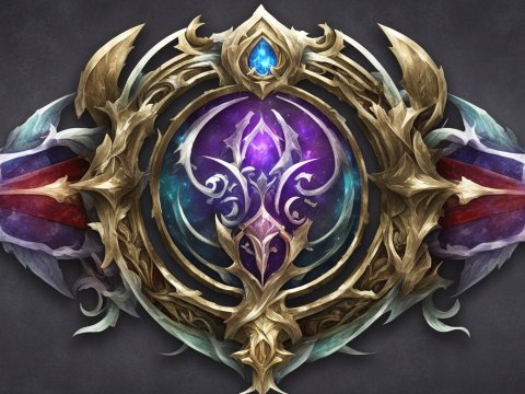 Intricate Fantasy Emblem with Cosmic Core