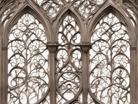 Intricate Gothic Window with Ornate Tracery