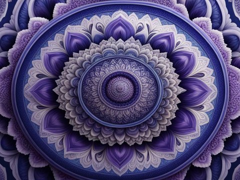 Intricate Purple and Blue Mandala Design
