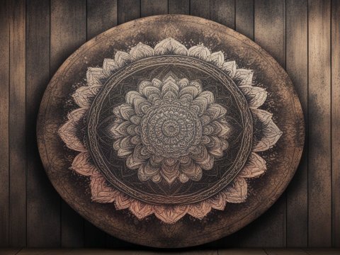 Intricate Rustic Mandala Wall Art