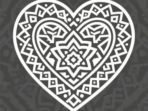 Intricate Tatar Style Heart Pattern