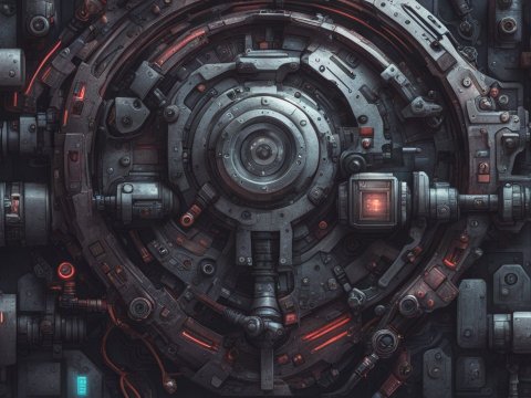 Intricate War Machine Mechanical Detail