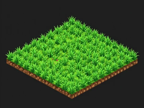 Isometric Pixel Art Grass Tile