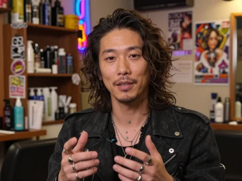 Japanese Hairdresser Interview in Salon Setting