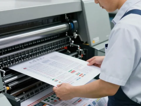 Japanese Printer Inspecting Offset Print Sheets