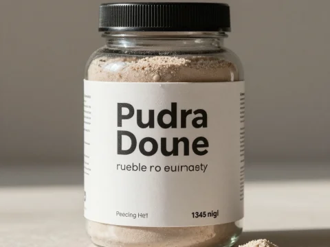 Jar of Powder Supplement with Minimalist Label