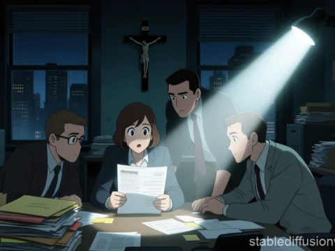 Journalists Investigating Late Night in Office